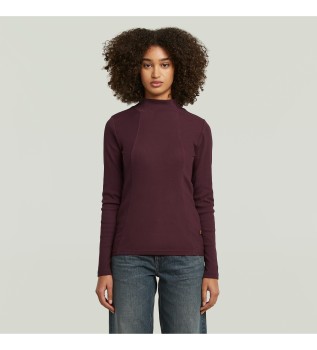 T-shirt A-Line Slim Rib Mock maroon
