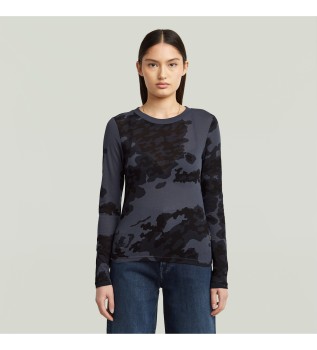 T-shirt slim  imprim allover vert