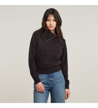 Asymmetric Zip Snug jumper black