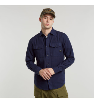 Marine Slim overhemd marine