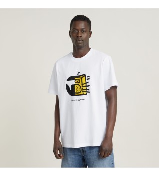 Luźna koszulka Boombox Cartoon biała