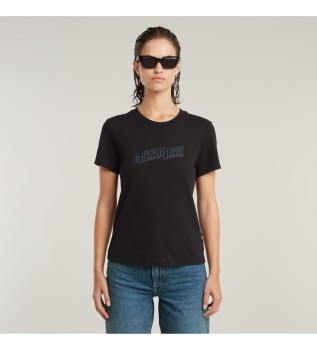 T-shirt com canelado Embro Logo preto