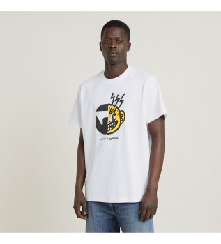 Face Cartoon Loose T-shirt white