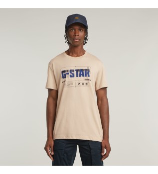 Flyer Grafična majica bež barve