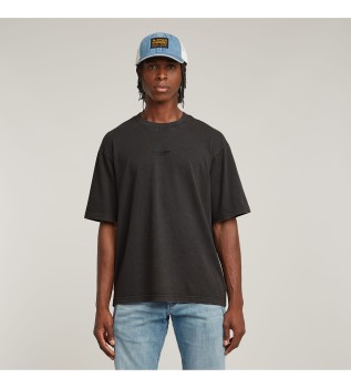 T-shirt Overdyed Center Chest Boxy noir