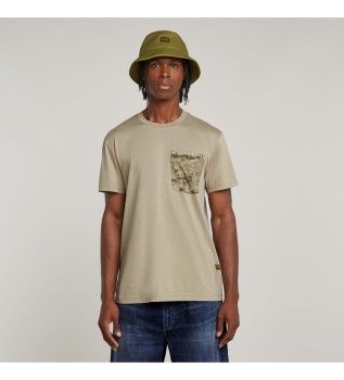 T-shirt Shadow Woven Camo Pocket taupe