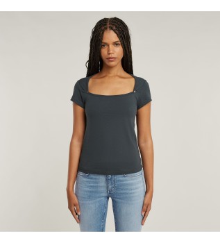 Maglietta grigia slim con scritta "Sweet Heart"