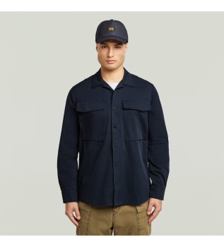 Camicia cargo blu navy con tasca normale