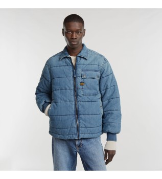 Padded Zip Aviator Jacket blue