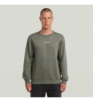 Sweatshirt med logo midt p brystet, gr