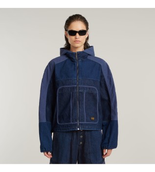 Casaco com capuz para fatos de treino azul