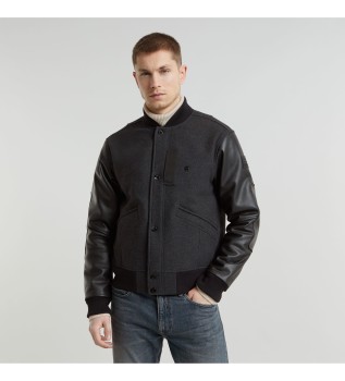 Varsity Wool Jacket noir
