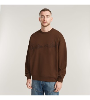 Chenille-Sweatshirt G-Script Loose braun
