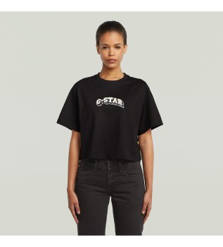 Felt Logo Boxy T-shirt noir