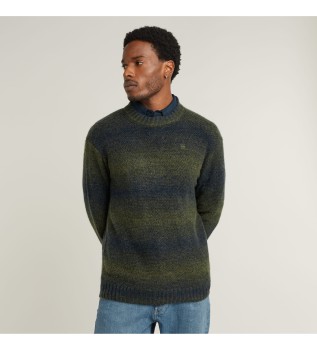 Maglione lavorato a maglia sfumato verde