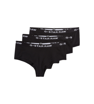 Lot de 3 culottes Hipsters noires