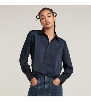Holiday Cropped Shirt navy