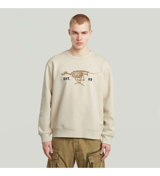 Pull beige  dos de chien de course