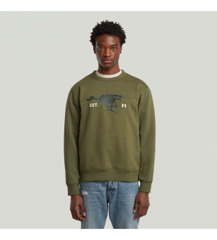 Pull  dos de chien de course vert