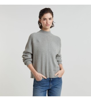 Pull Boxy Mock gris