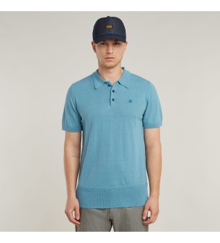 Stickad polo bl