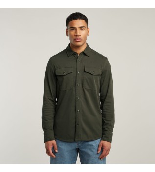 Chemise en jersey Marine Poches vertes