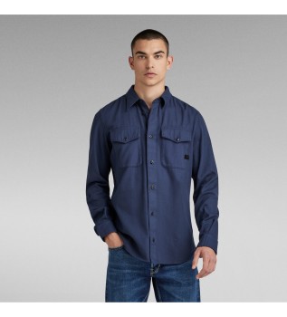 Marine Slim Skjorta marinbl