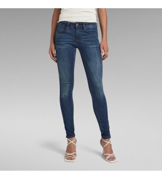 Jeans skinny a vita media con zip Midge Blu