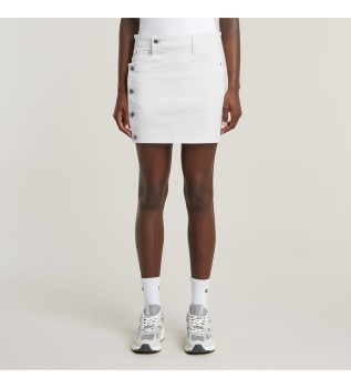 Minikjol med genomgende knappar vit