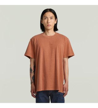 Overgeverfd T-shirt middenborst bruin