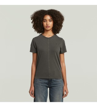 T-shirt Overdyed Front Seam w kolorze szarym