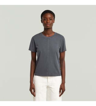 T-shirt surdimensionn  coutures frontales bleu