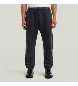 Washed 3D trousers black