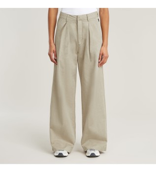 Pantalon fluide  jambes larges beige