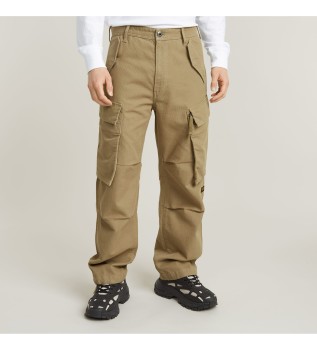 R-3N Regular Straight Cargo Trousers marron