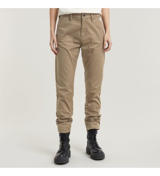 Pantalon chino slim marron sable