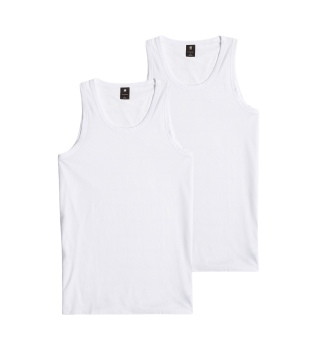 Set van twee witte tanktops Basis Wit