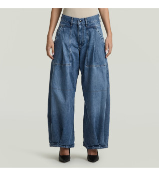 Pantalon  plis en jean bleu