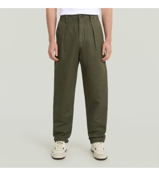 Jeans Pleated Chino Relaxed Tapered green