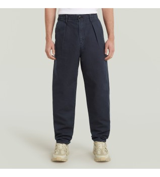 Jeans Pleated Chino Relaxed Tapered navy