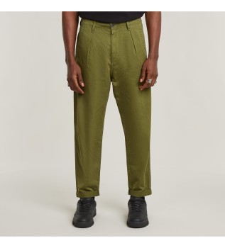 Pantalon chino  plis Relaxed Tapered Trousers vert