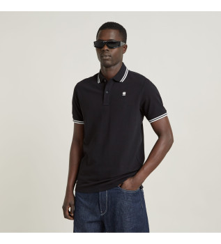 Polo Dunda Slim Stripe zwart