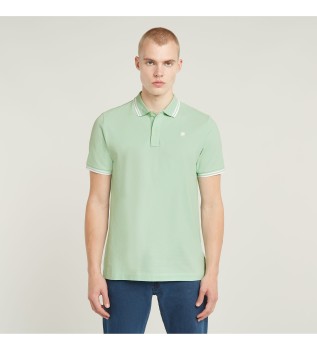 Polo a righe sottili Dunda turchese