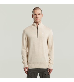 Premium Core Half Zip beige jumper
