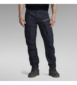 Rovic Zip 3D Regular Tapered Trousers navy