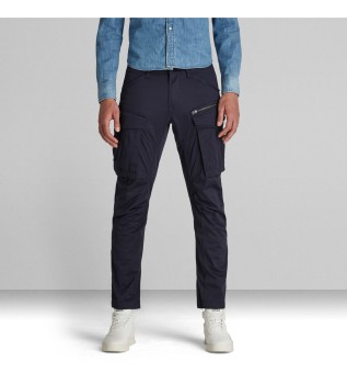 Rovic Zip 3D Regular Tapered Trousers navy