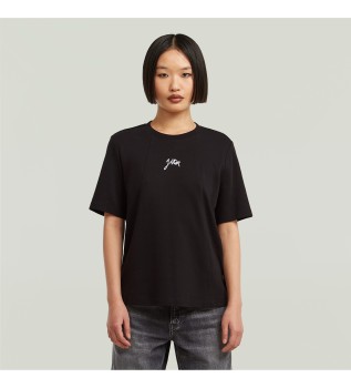 T-shirt Script zwart