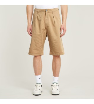 Pantaloncini chino beige a pieghe