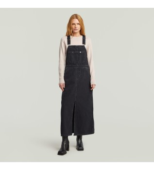 Skater Maxi Dungaree Maxi Dungaree Dungaree Vestido Preto