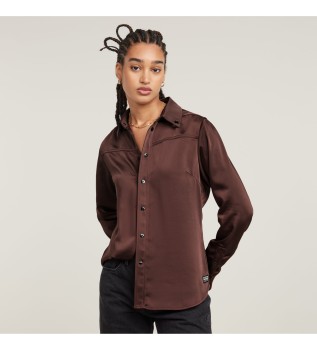 Chemise slim marron